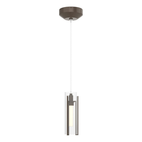 Hubbardton Forge Exos Glass Low Voltage Mini Pendant in Bronze Finish Model: 161180-SKT-STND-05-GG0065