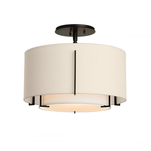 Hubbardton Forge Exos Small Double Shade Semi Flush Model: 126501-SKT-10-SA1099-SA1590