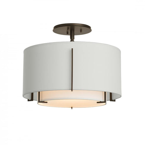 Hubbardton Forge Exos Small Double Shade Semi Flush Model: 126501-SKT-14-SF1099-SA1590