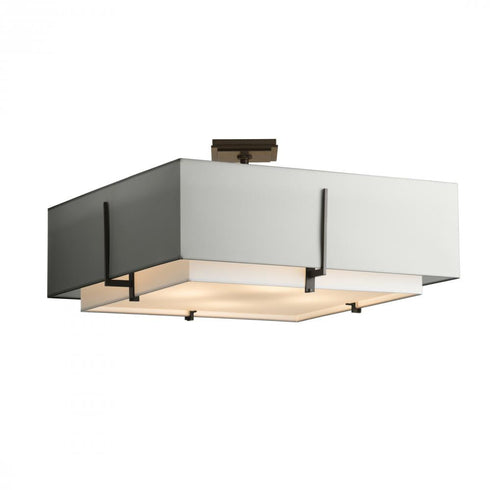Hubbardton Forge Exos Square Large Double Shade Semi Flush Model: 126513-SKT-14-SF2012-SE2401