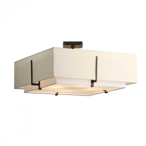 Hubbardton Forge Exos Square Large Double Shade Semi Flush Model: 126513-SKT-14-SF2012-SE2401