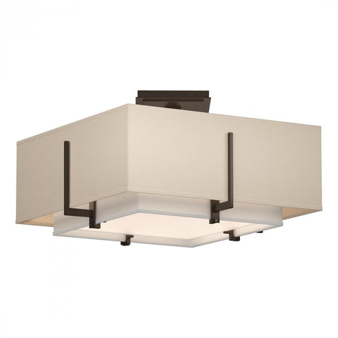 Hubbardton Forge Exos Square Small Double Shade Semi Flush Model: 126507-SKT-03-SA1205-SJ1605