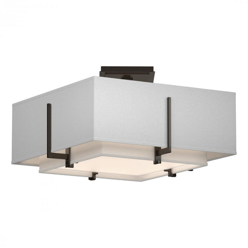 Hubbardton Forge Exos Square Small Double Shade Semi Flush Model: 126507-SKT-14-SF1205-SJ1605