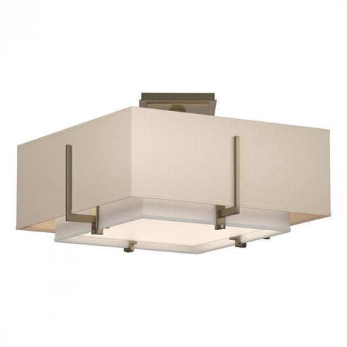 Hubbardton Forge Exos Square Small Double Shade Semi Flush Model: 126507-SKT-84-SA1205-SA1605