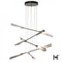 Hubbardton Forge Flight 10 Light Small Pendant in Dark Smoke Finish Model: 131410-SKT-STND-07-85-WC0822