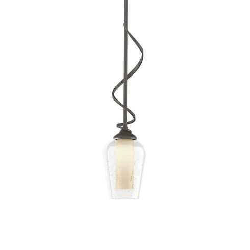 Hubbardton Forge Flora Down Light Mini Pendant in Bronze Finish Model: 183030-SKT-MULT-05-GG0303
