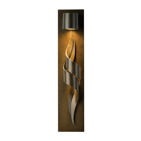 Hubbardton Forge Flux Dark Sky Friendly Outdoor Sconce in Coastal Oil Rubbed Bronze Finish Model: 303090-SKT-14