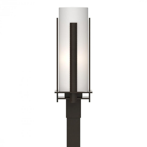 Hubbardton Forge Forged Vertical Bars Outdoor Post Light in Coastal Oil Rubbed Bronze Finish Model: 347288-SKT-14-GG0040