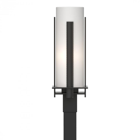 Hubbardton Forge Forged Vertical Bars Outdoor Post Light in Coastal Oil Rubbed Bronze Finish Model: 347288-SKT-14-GG0040