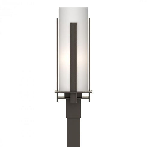 Hubbardton Forge Forged Vertical Bars Outdoor Post Light in Coastal Oil Rubbed Bronze Finish Model: 347288-SKT-14-GG0040