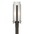 Hubbardton Forge Forged Vertical Bars Outdoor Post Light in Coastal Oil Rubbed Bronze Finish Model: 347288-SKT-14-GG0040