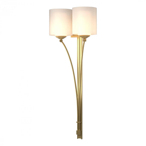 Hubbardton Forge Formae Contemporary 2 Light Sconce in Bronze Finish Model: 204672-SKT-05-GG0169