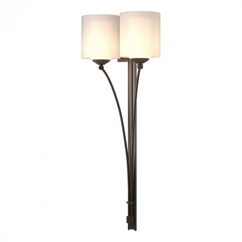 Hubbardton Forge Formae Contemporary 2 Light Sconce in Bronze Finish Model: 204672-SKT-05-GG0169