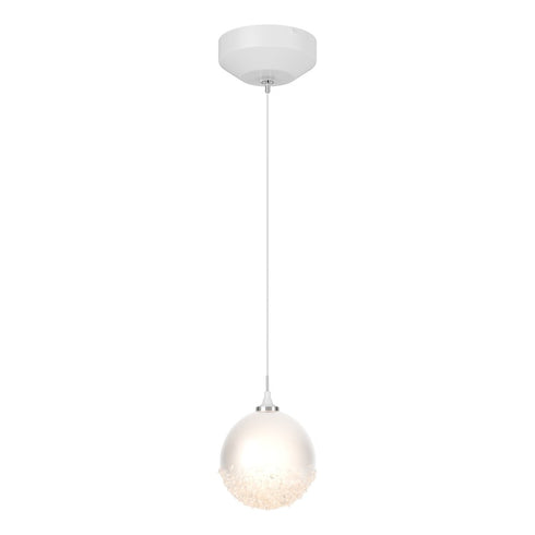 Hubbardton Forge Fritz Globe 1 Light Mini Pendant in White Finish Model: 161187-SKT-STND-02-FD0750