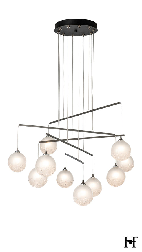 Hubbardton Forge Fritz Globe 10 Light Mobile Pendant in Oil Rubbed Bronze Finish Model: 131151-SKT-STND-14-FD0750