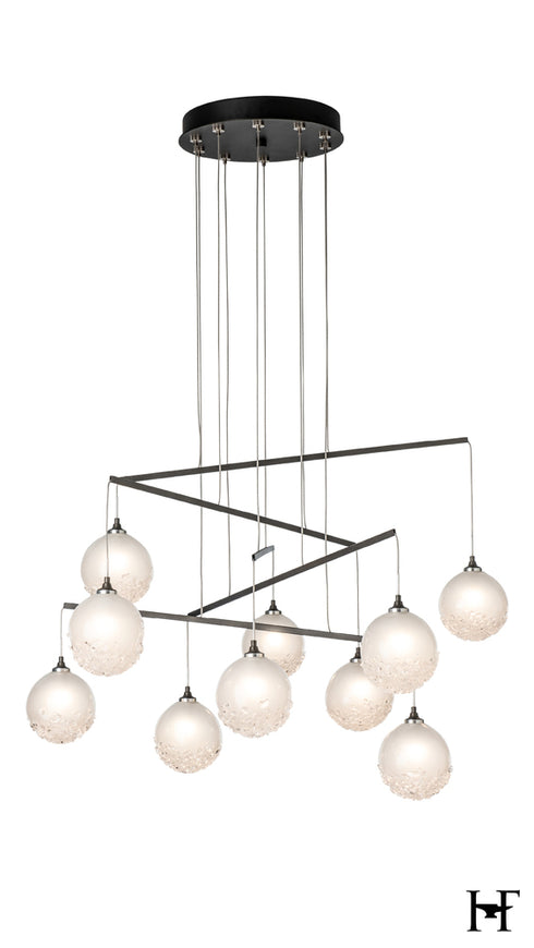 Hubbardton Forge Fritz Globe 10 Light Mobile Pendant in Oil Rubbed Bronze Finish Model: 131151-SKT-STND-14-FD0750