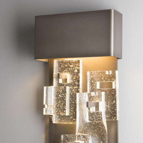 Hubbardton Forge Fusion Small LED Sconce in Dark Smoke Finish Model: 403016-LED-07-II0801
