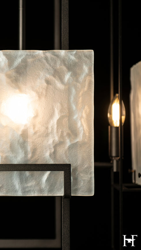 Hubbardton Forge Geo 4 Light Pendant in Oil Rubbed Bronze Finish Model: 131550-SKT-MULT-14-FD0836