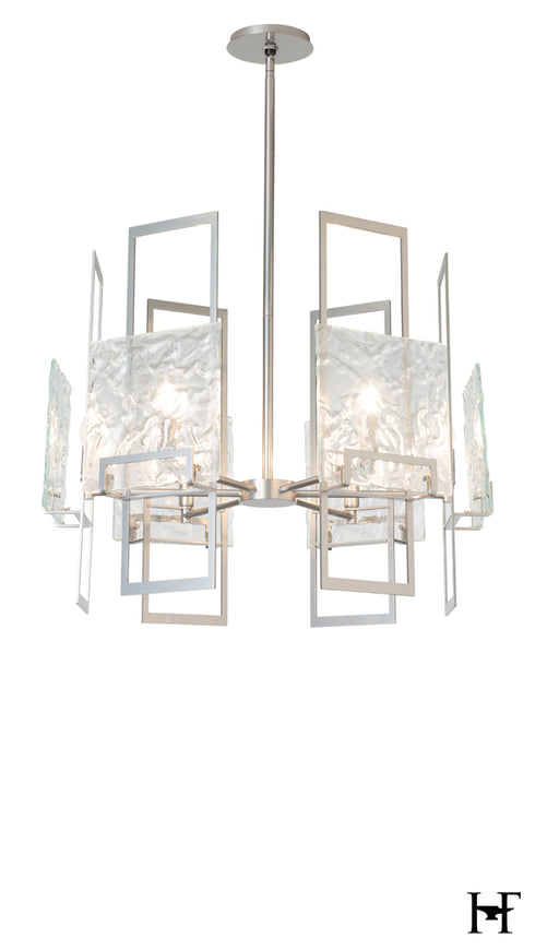 Hubbardton Forge Geo 6 Light Pendant in Sterling Finish Model: 131552-SKT-MULT-85-ZM0836