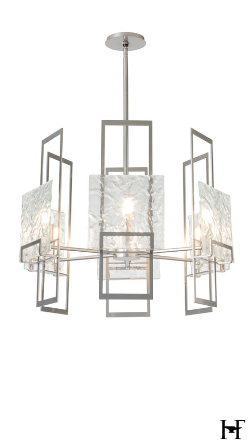 Hubbardton Forge Geo 6 Light Pendant in Sterling Finish Model: 131552-SKT-MULT-85-ZM0836