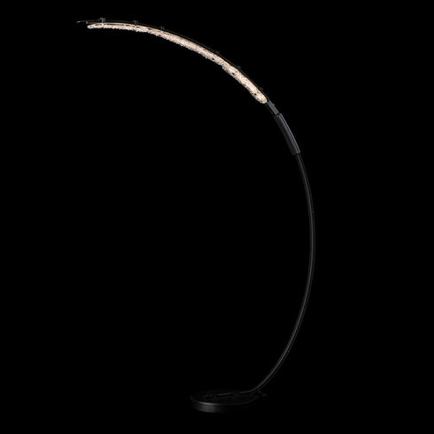 Hubbardton Forge Glissade LED Arc Floor Lamp in Black Finish Model: 241108-LED-10-ZM0749