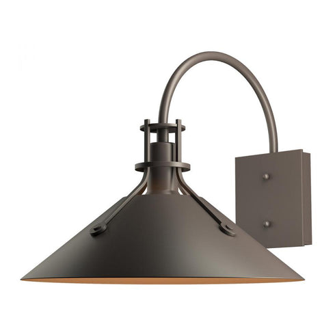 Hubbardton Forge Henry Large Dark Sky Friendly Outdoor Sconce in Coastal Oil Rubbed Bronze Finish Model: 302713-SKT-14