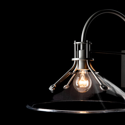 Hubbardton Forge Henry Large Glass Shade Outdoor Sconce in Coastal White Finish Model: 302714-SKT-02-FD0686