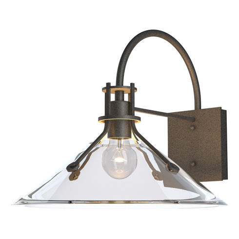 Hubbardton Forge Henry Large Glass Shade Outdoor Sconce in Coastal White Finish Model: 302714-SKT-02-FD0686
