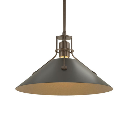Hubbardton Forge Henry Medium Steel Shade Pendant Model: 134550-SKT-MULT-82-85