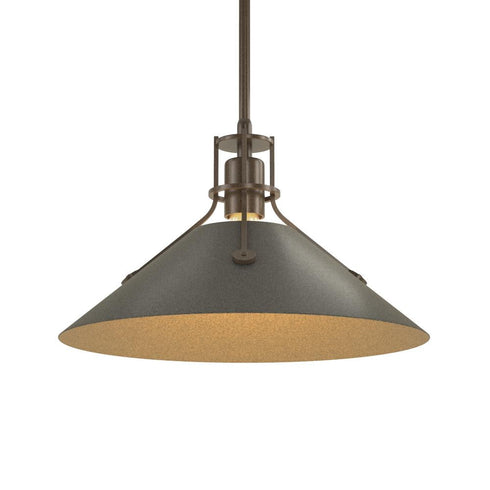 Hubbardton Forge Henry Medium Steel Shade Pendant Model: 134550-SKT-MULT-82-85