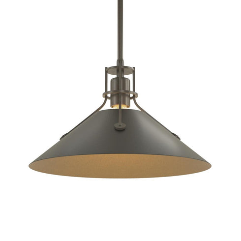 Hubbardton Forge Henry Medium Steel Shade Pendant Model: 134550-SKT-MULT-82-85