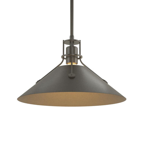 Hubbardton Forge Henry Medium Steel Shade Pendant Model: 134550-SKT-MULT-82-85