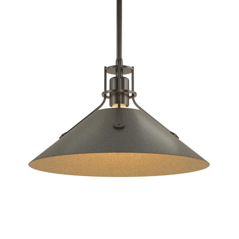 Hubbardton Forge Henry Medium Steel Shade Pendant Model: 134550-SKT-MULT-82-85