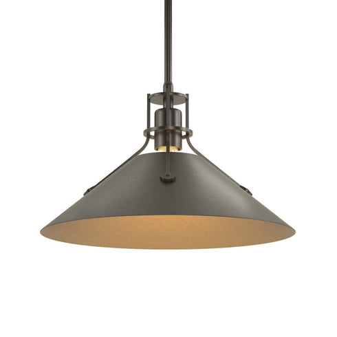Hubbardton Forge Henry Medium Steel Shade Pendant Model: 134550-SKT-MULT-82-85