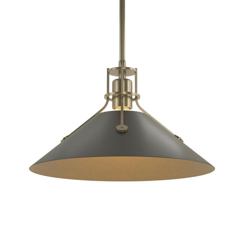 Hubbardton Forge Henry Medium Steel Shade Pendant Model: 134550-SKT-MULT-82-85