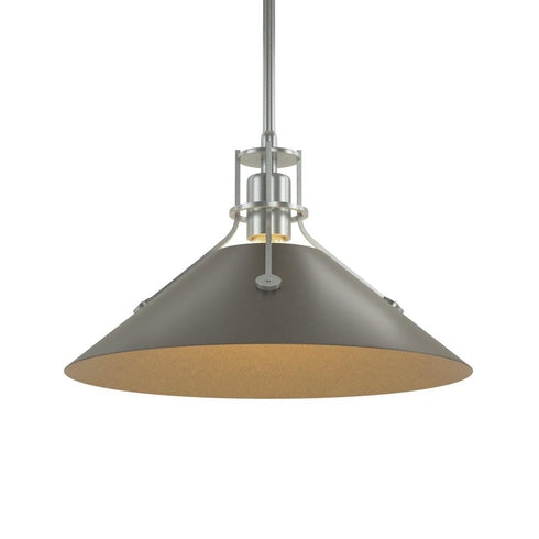 Hubbardton Forge Henry Medium Steel Shade Pendant Model: 134550-SKT-MULT-82-85