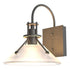 Hubbardton Forge Henry Small Glass Shade Outdoor Sconce in Coastal Oil Rubbed Bronze Finish Model: 302709-SKT-14-FD0673