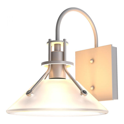 Hubbardton Forge Henry Small Glass Shade Outdoor Sconce in Coastal Oil Rubbed Bronze Finish Model: 302709-SKT-14-FD0673