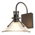 Hubbardton Forge Henry Small Glass Shade Outdoor Sconce in Coastal Oil Rubbed Bronze Finish Model: 302709-SKT-14-FD0673