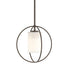 Hubbardton Forge Interlude Rhythm Mini Pendant in Bronze Finish Model: 187440-SKT-MULT-05-GG0160