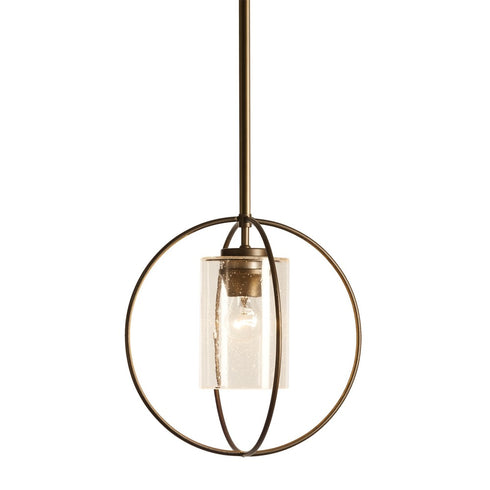 Hubbardton Forge Interlude Rhythm Mini Pendant in Bronze Finish Model: 187440-SKT-MULT-05-GG0160