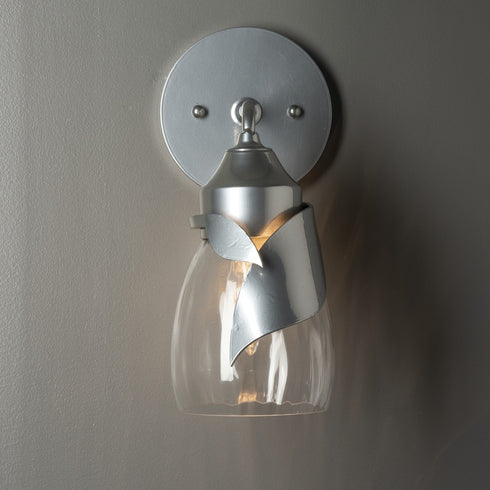 Hubbardton Forge Lapas 1 Light Bath Sconce in Black Finish Model: 201350-SKT-10-GG0330