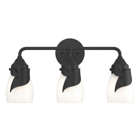 Hubbardton Forge Lapas 3 Light Bath Sconce in Black Finish Model: 201352-SKT-10-GG0330