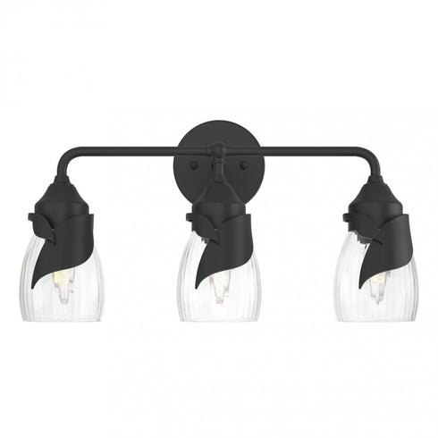 Hubbardton Forge Lapas 3 Light Bath Sconce in Black Finish Model: 201352-SKT-10-GG0330