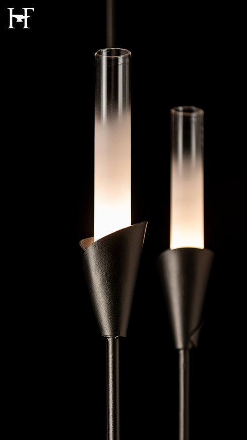 Hubbardton Forge Lilium 4 Light Chandelier in Oil Rubbed Bronze Finish Model: 101700-SKT-14-WC0821