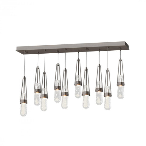 Hubbardton Forge Link 10 Light Blown Glass Rectangular Pendant Model: 131200-SKT-STND-85-YG0434
