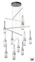 Hubbardton Forge Link 10 Light Clear Glass Mobile Pendant in Vintage Platinum Finish Model: 131149-SKT-STND-82-ZM0434