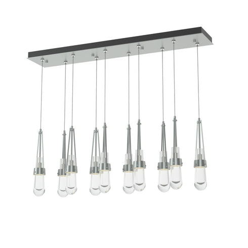 Hubbardton Forge Link 10 Light Clear Glass Rectangular Pendant Model: 131207-SKT-STND-14-ZM0434