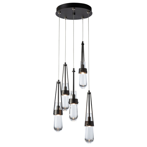 Hubbardton Forge Link 5 Light Clear Glass Pendant Model: 131127-SKT-STND-82-ZM0434