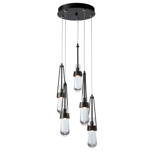 Hubbardton Forge Link 5 Light Clear Glass Pendant Model: 131127-SKT-STND-82-ZM0434